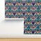 Vaporwave Jungle Retro Animal Print Teal Pink Modern Ogee Jaguar Leopard Custom Pre-pasted Wallpaper by Spoonflower Pre-Pasted Wallpaper 2FT Wide